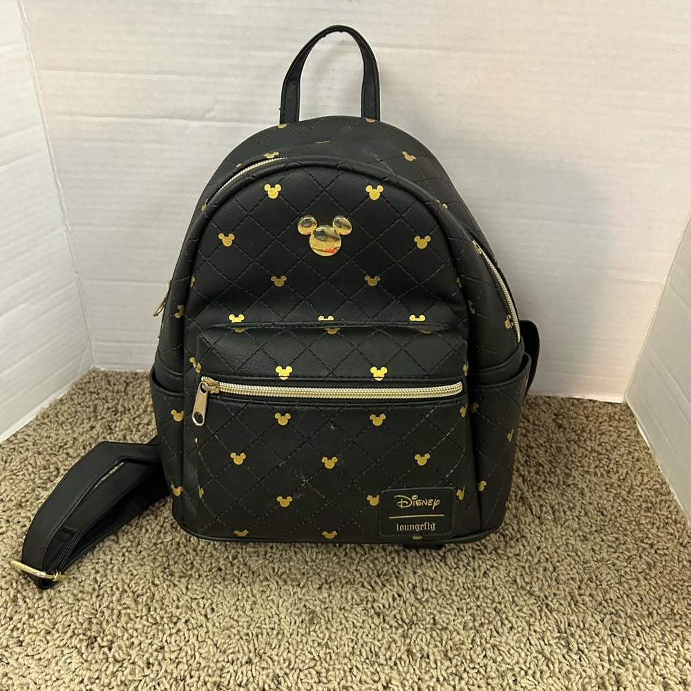 Loungefly Mickey backpack black and gold